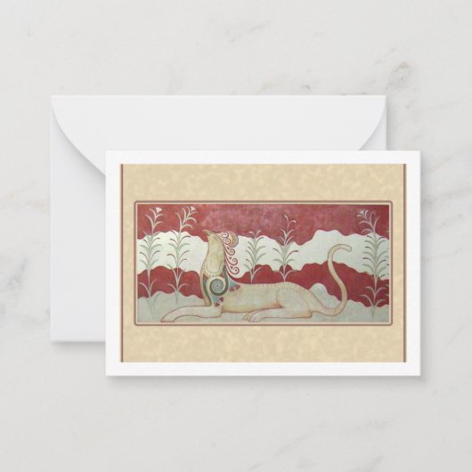 Carte De Correspondance Flat Note Card with Minoan Grifon (Devant)