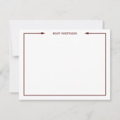 Carte De Correspondance Flèche Maroon Trame Ajouter Votre Nom (Devant)