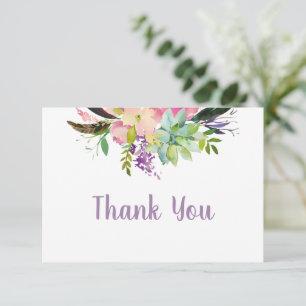 Carte De Correspondance Fleur aquarelle 90e anniversaire surprise remercie
