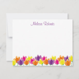 Carte De Correspondance Fleur aquarelle colorée personnalisée