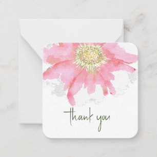 Carte De Correspondance Fleur aquarelle peinte à la main Merci personnal
