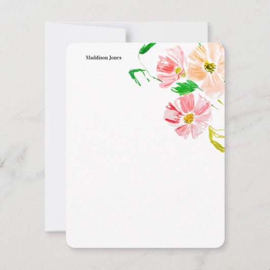 Carte De Correspondance Fleur aquarelle personnalisée (Devant)