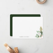 Carte De Correspondance Fleur blanche Femmes vertes personnalisées Station (Devant/Arrière en situation)