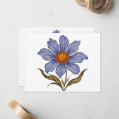 Carte De Correspondance Fleur Boho (Devant/Arrière en situation)