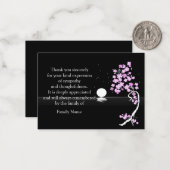 Carte De Correspondance Fleur d'arbre de lune après funérailles Merci Cart (Devant/Arrière en situation)