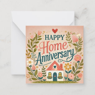 Carte De Correspondance Fleur d'art populaire à la maison pour l'anniversa