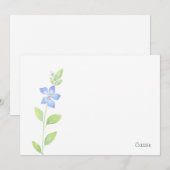 Carte De Correspondance Fleur de bordure de l'aquarelle (Devant / Derrière)