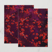 Carte De Correspondance Fleur de Cerisier 3 (Devant / Derrière)