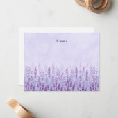 Carte De Correspondance Fleur de lavande moderne violet blanc (Devant/Arrière en situation)