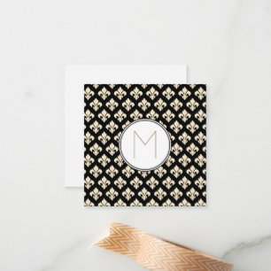 Carte De Correspondance Fleur De Lis Monogramme
