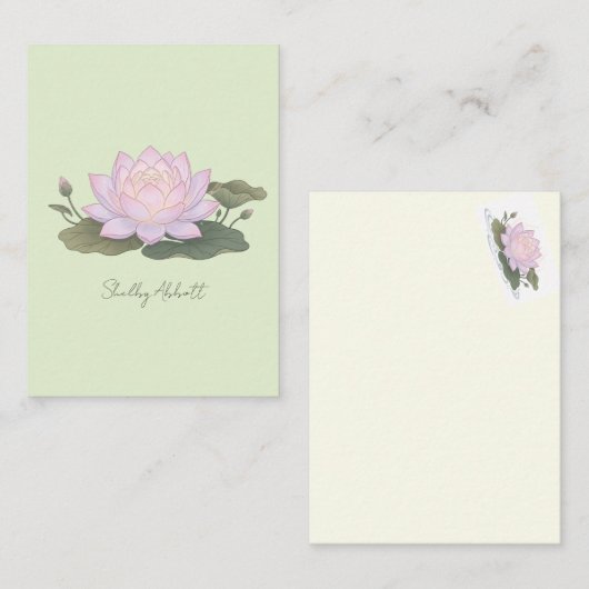 Carte De Correspondance Fleur de Lotus Douce (Devant / Derrière)