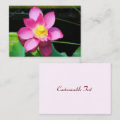 Carte De Correspondance Fleur de Lotus rose chaud (Devant / Derrière)