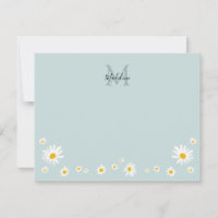 Fleur de marguerite mignonne Monogramme Turquoise 