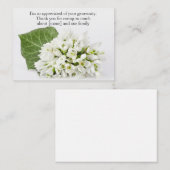 Carte De Correspondance Fleur De Neige Après Les Funérailles Merci (Devant / Derrière)