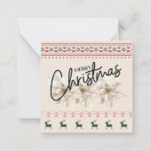 Carte De Correspondance Fleur de Noël Poinsettia classique moderne (Devant)