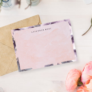 Carte De Correspondance Fleur de rose pourpre aquarelle vintage
