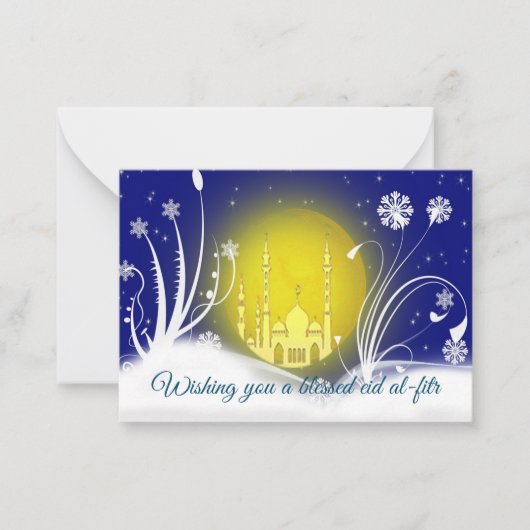 Carte De Correspondance Fleur de vent sur la lune d'hiver (Devant)