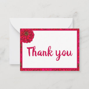 Carte De Correspondance Fleur de Zinnia
