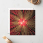 Carte De Correspondance Fleur fractale de fansy rouge (Devant/Arrière en situation)