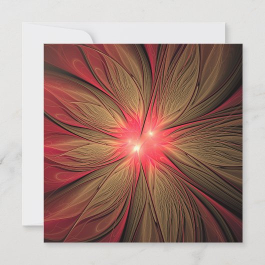 Carte De Correspondance Fleur fractale de fansy rouge (Devant)
