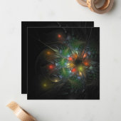 Carte De Correspondance Fleur imaginaire fractale douce et tendresse (Devant/Arrière en situation)