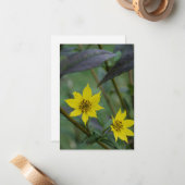 Carte De Correspondance Fleur jaune d'automne (Devant/Arrière en situation)