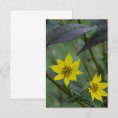 Carte De Correspondance Fleur jaune d'automne (Devant / Derrière)