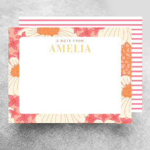 Carte De Correspondance Fleur Personnalisé