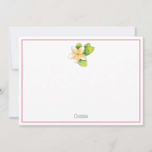 Carte De Correspondance Fleur Plumeria (Devant)