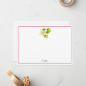 Carte De Correspondance Fleur Plumeria (Devant/Arrière en situation)