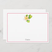 Carte De Correspondance Fleur Plumeria (Devant / Derrière)