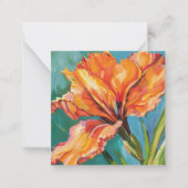 Carte De Correspondance Fleur rayonnante en orange (Devant)