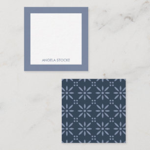 Carte De Correspondance Fleur Rétro Bleue Personnalisée
