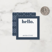 Carte De Correspondance Fleur Rétro Bleue Personnalisée (Devant/Arrière en situation)