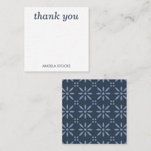 Carte De Correspondance Fleur Rétro Bleue Personnalisée