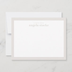 Carte De Correspondance Fleur Rétro Taupe Personnalisée