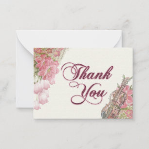 Carte De Correspondance Fleur rose aquarelle