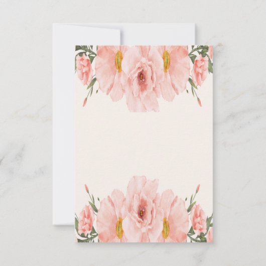 Carte De Correspondance Fleur rose d'aquarelle douce (Dos)