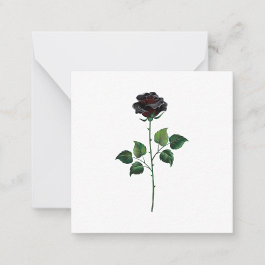 Carte De Correspondance Fleur rose noire (Devant)