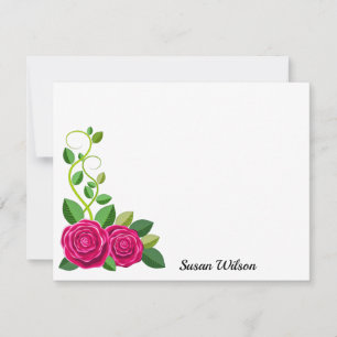 Carte De Correspondance Fleur rose rose Fuchsia élégante