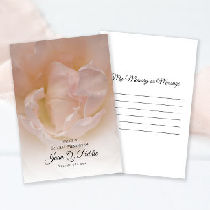 Carte De Correspondance Fleur rose rose pâle Partager une mémoire funérair