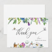 Carte De Correspondance Fleur sauvage aquarelle | Merci floral (Devant / Derrière)