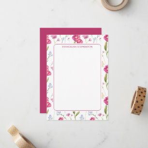 Carte De Correspondance Fleur sauvage aquarelle personnalisée élégante