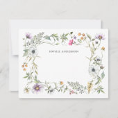 Carte De Correspondance Fleur sauvage botanique | Élégant (Devant)