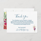 Carte De Correspondance Fleur sauvage Bright Funeral Merci, Sympathie (Devant / Derrière)