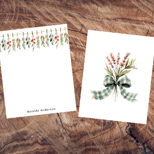 Carte De Correspondance Fleur sauvage Meadow Bow Nom coloré