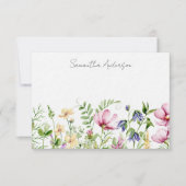 Carte De Correspondance Fleur sauvage rose (Devant)