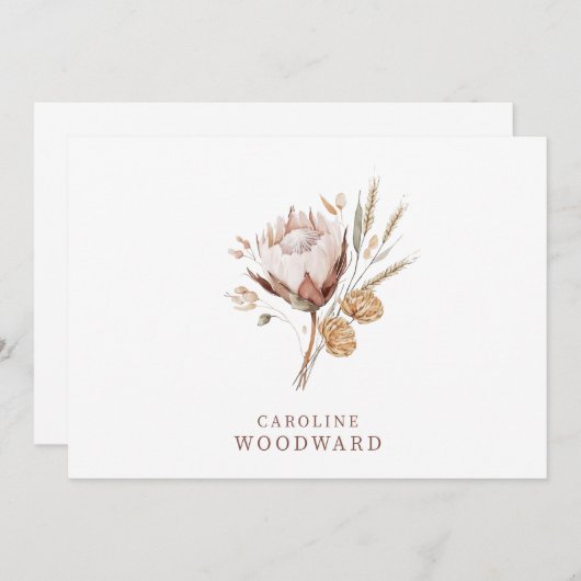 Carte De Correspondance Fleur sauvage rustique Boho (Devant / Derrière)