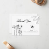 Carte De Correspondance Fleur sauvage rustique mignon Merci Fête des marié (Devant/Arrière en situation)