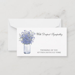 Carte De Correspondance Fleuriste de sympathie mémorielle Ne m'oubliez pas
